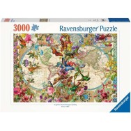 Flora & Fauna World Map Pussel 3000 bitar